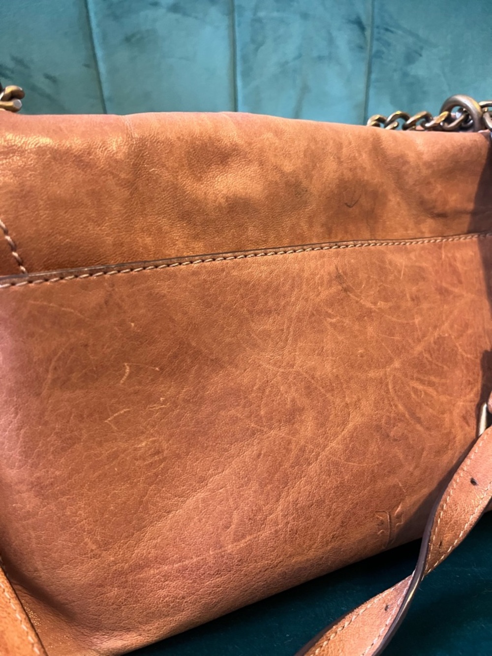 Frye Ella Flap Women’s Brown Leather Shoulder Bag - Picture 10 of 16